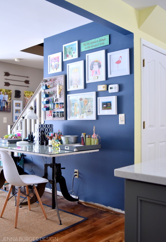 Kitchen Renovation: Choosing a paint color for an open concept floor plan + adding accents of wallpaper. Follow along on this before + after kitchen remodel @ www.JennaBurger.com