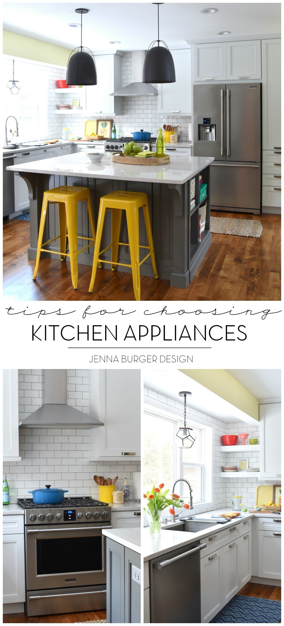 Tips for CHOOSING KITCHEN APPLIANCES. I just finished a kitchen renovation and share my tips from shopping + why I chose the appliances I did . www.JennaBurger.com