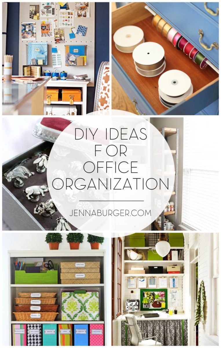DO-IT-YOURSELF creations for get the office ORGANIZED. Not-to-be-missed creative ideas by www.JennaBurger.com